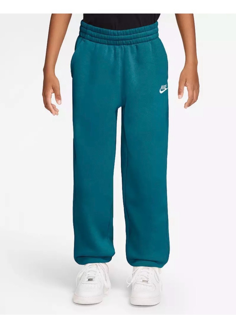 Kid's Nike Teal Kids Fleece Joggers with White Logo, Size: XS